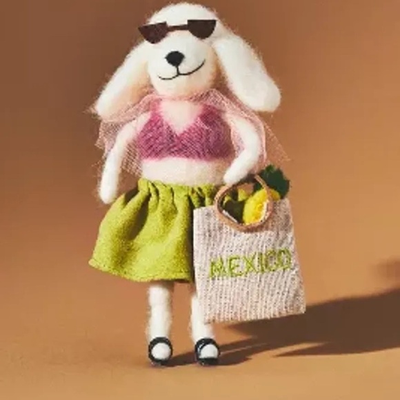 Nwt Anthropologie Travel Poodle Mexico Christmas Ornament - Picture 1 of 3